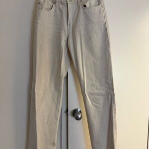 Zara Beige Straight-Leg Jeans